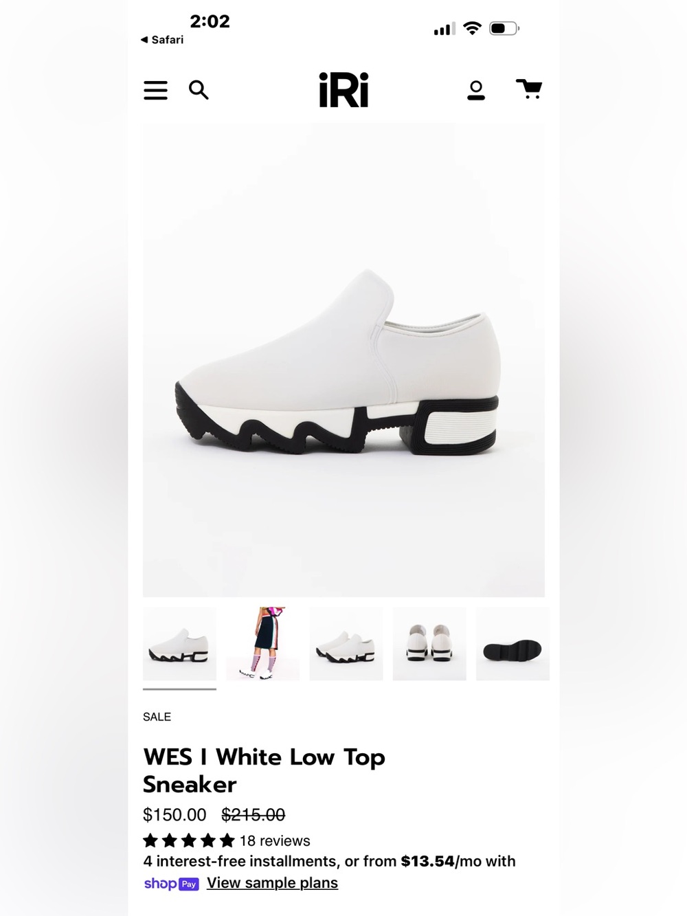 iRi WES I White Low-Top Slip-On Sneaker